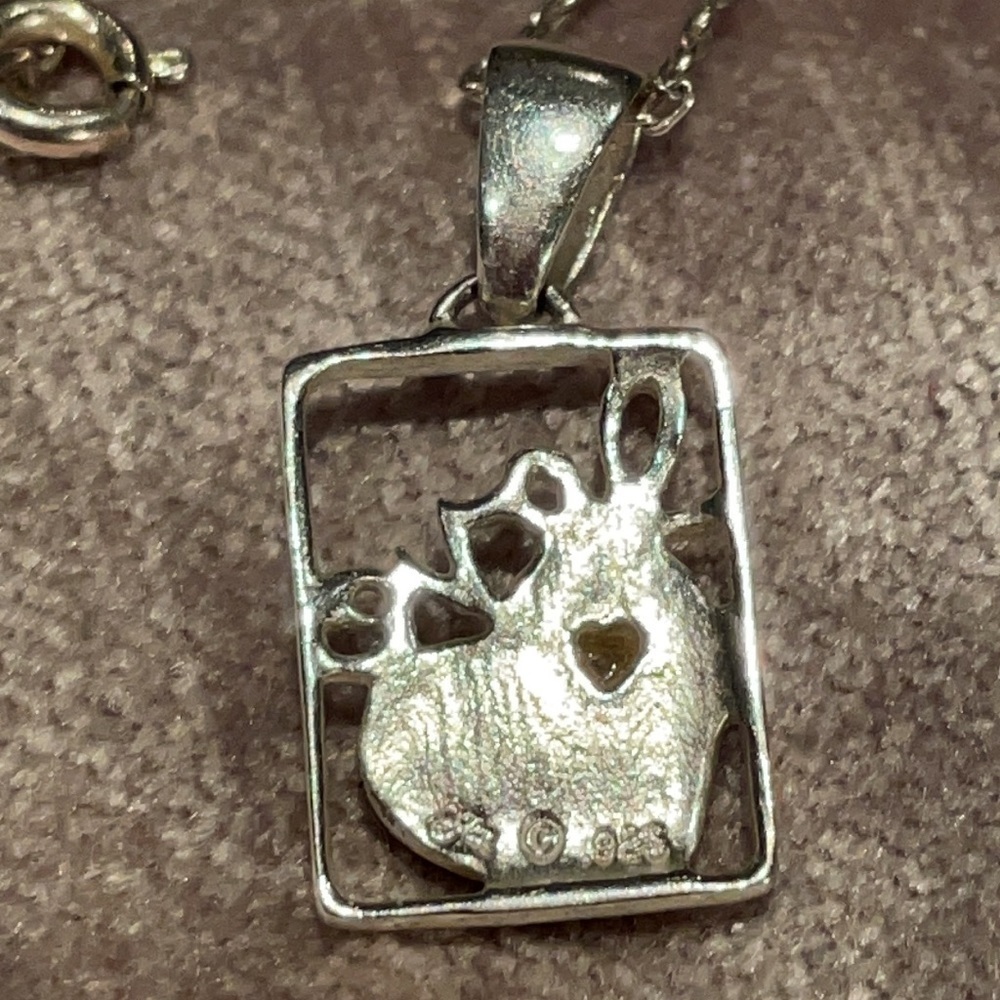 LOVE Heart Pendant 925 Sterling Silver Necklace 17” - Picture 3 of 7